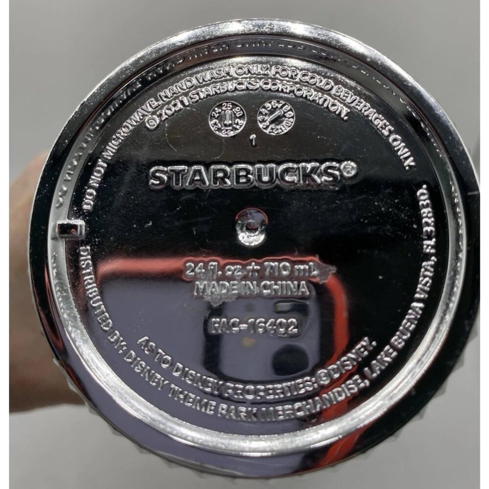 Disney Parks Mickey Silver Studded Starbucks Tumbler Cup Limited Edition 2021 - Picture 6 of 16